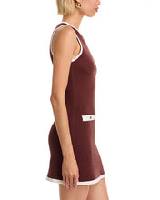 Ruthie Knit Shift Mini Dress- Chocolate/ Cream