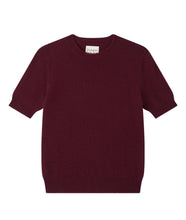 Distressed Sweater T-shirt- Burgundy