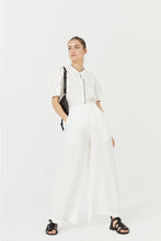 Scallop Linen Shirt-  White