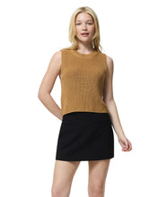 Mozart Crew Neck Sleeveless Vest- Camel