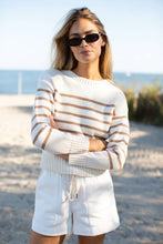 Lake Sweater- Ivory/ Camel Stripe