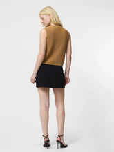 Mozart Crew Neck Sleeveless Vest- Camel