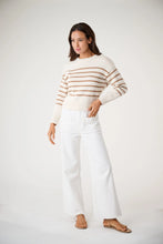 Lake Sweater- Ivory/ Camel Stripe