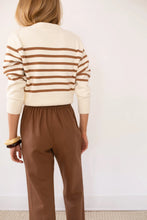 Lake Sweater- Ivory/ Camel Stripe