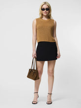 Mozart Crew Neck Sleeveless Vest- Camel