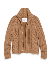 Mini Cotswolds Cable Cardigan- Camel
