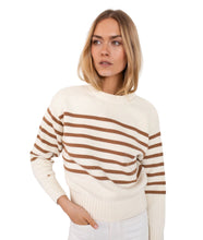 Lake Sweater- Ivory/ Camel Stripe