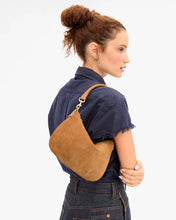 Petit Moyen Messenger- Suede w/ Whipstitch Caramel