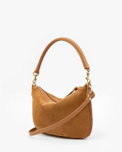 Petit Moyen Messenger- Suede w/ Whipstitch Caramel