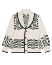 The Chalet Cardigan Sweater- Cream & Forest