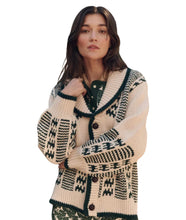The Chalet Cardigan Sweater- Cream & Forest