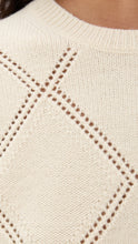 Textured Argyle Sweater- Cream