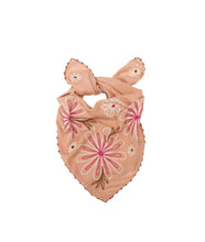 Chainstitch Silk Noil Bandana- Ash Pink Daisies