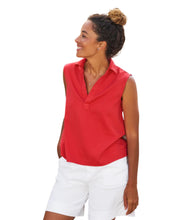 Sleeveless Polo Shirt- Cherry