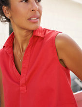 Sleeveless Polo Shirt- Cherry