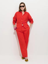 Jo Shirt In Cotton Poplin- Chili
