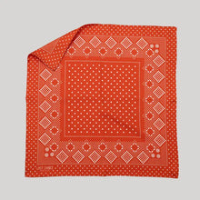 Silk Twill Scarf- Daisy in Chili