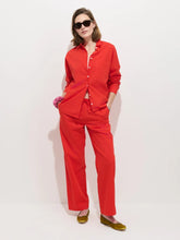 Jo Shirt In Cotton Poplin- Chili