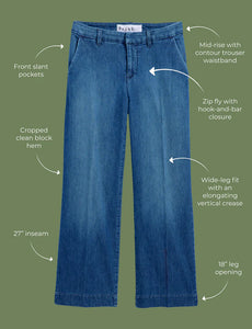 The Italian Wide Leg Chino- 1984 Washed Blue