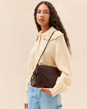 Mallory Woven Crossbody- Chocolate