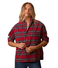 Oona Continuous Button-Up Shirt- Red Plaid