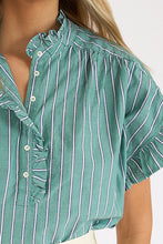 Brie Top- Cilantro Stripe