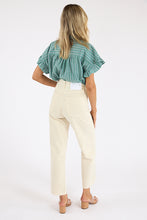 Brie Top- Cilantro Stripe