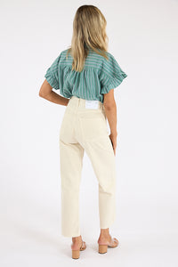Brie Top- Cilantro Stripe