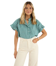 Brie Top- Cilantro Stripe