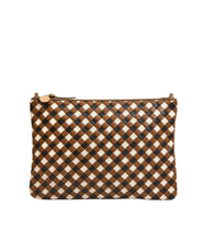 Flat Clutch W/ Tabs- Medium Woven Diagonal- Oat Multi