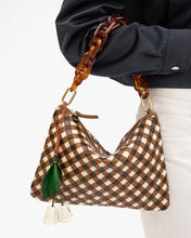 Flat Clutch W/ Tabs- Medium Woven Diagonal- Oat Multi