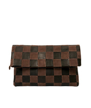 Carryall Clutch w/ Tabs- Nappa & Suede Oversized Checker
