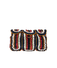 The Beaded Clutch- Cabana Stripe