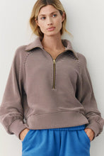 Milano Half Zip Sweat- Coffee Bean/ Birch