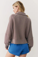 Milano Half Zip Sweat- Coffee Bean/ Birch