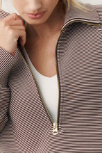 Milano Half Zip Sweat- Coffee Bean/ Birch