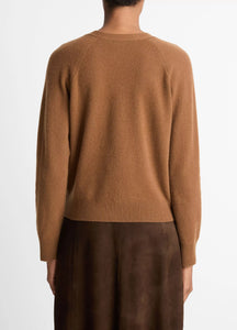 Pocket V-Neck Cardigan- Cognac
