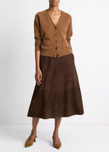 Pocket V-Neck Cardigan- Cognac