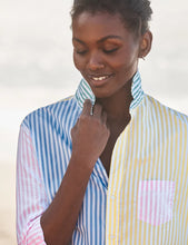 Eileen Relaxed Button- Up Shirt- Colorblock Stripe