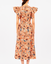 Darya Drop Waist Midi- Coral Peony Dress