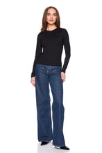 Long Sleeve Crew Top- Black