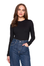 Long Sleeve Crew Top- Black