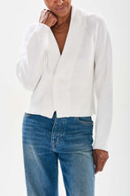 Cotton Fisherman Rib Cardigan- White