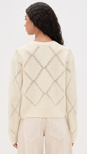 Textured Argyle Sweater- Cream