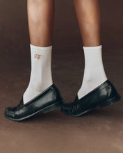The Monogrammed Trouser Sock- Cream