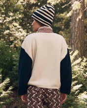 The Plush Crosswind Pullover- Cream w/ Chocolate Dot