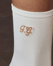 The Monogrammed Trouser Sock- Cream
