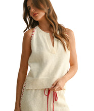 Kristen Stitch Detailed- Beige/ Red