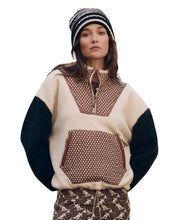 The Plush Crosswind Pullover- Cream w/ Chocolate Dot