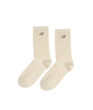 The Monogrammed Trouser Sock- Cream